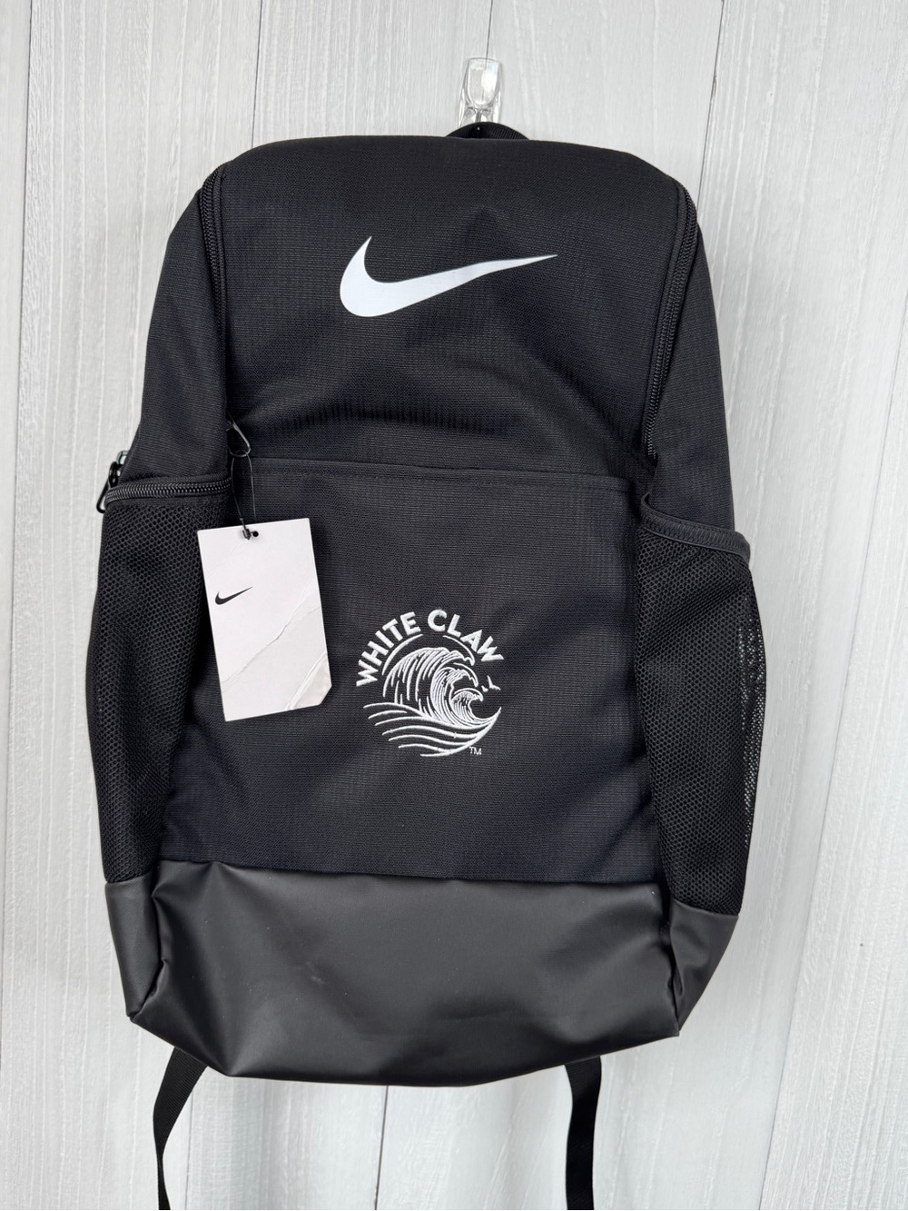 Nike Black Backpack with White Swoosh - White Claw Logo NWT